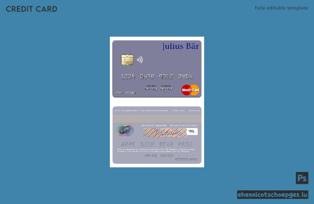 Monaco Julius Bar and Co. AG Bank Mastercard Beispielvorschau